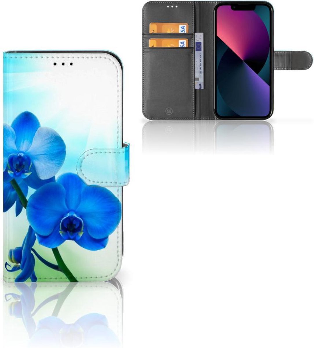 Apple iPhone 13 Hoesje Orchidee Blauw - Cadeau voor je Moeder