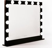Make up spiegel met verlichting | Vivo | Hollywood spiegel | Zwart | Touch | 3 standen | 70x54