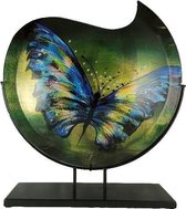 Vaas glas maanvorm Butterfly 48cmH