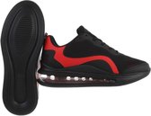 heren sneaker zwart/rood gel schoen