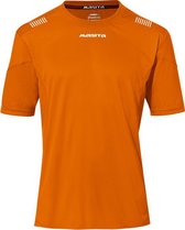 Masita | Sportshirt Heren Korte Mouw - Porto - Wedstrijd - Fitness - Hardloopshirt Heren - Ademend Vocht Regulerend - ORANGE/WHITE - 128