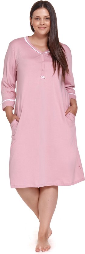 DOROTA Elegant, lang katoenen nachthemd voor dames, slaapshirt of