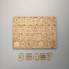 Afbeelding van het spelletje Speelgoed - Puzzle rekenpuzzel - hout - eiken - getallen - Ik Leer Cijfers - 27x20cm