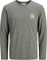 Jack & Jones T-shirt Jjlight Tee Ls Crew Neck 12189138 Forest Night/reg Mannen Maat - XXL