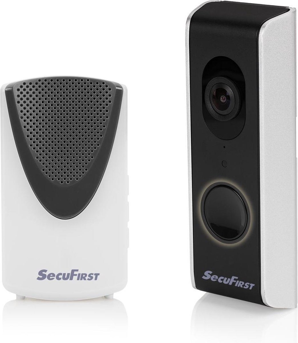 SecuFirst DID701B+ Slimme Video deurbel met camera met draadloze gong Zwart Grijs - 1080P - 128GB opslag