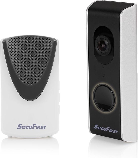SecuFirst DID701B+ Slimme Wifi deurbel met camera met 2 draadloze gongen Zwart Grijs – 1080P