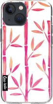 Casetastic Apple iPhone 13 mini Hoesje - Softcover Hoesje met Design - Pink Bamboo Pattern Print