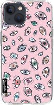 Casetastic Apple iPhone 13 Hoesje - Softcover Hoesje met Design - Eyes Pink Print