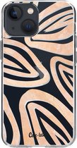 Casetastic Apple iPhone 13 mini Hoesje - Softcover Hoesje met Design - Leaves Coral Print