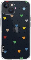 Casetastic Apple iPhone 13 Hoesje - Softcover Hoesje met Design - Pin Point Hearts Transparent Print