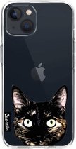Casetastic Apple iPhone 13 Hoesje - Softcover Hoesje met Design - Peeking Kitty Print