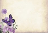 Enveloppen Purple Flowers - 25 stuks C6 formaat met plakstripsluiting - Envelop met bloemen en vlinders