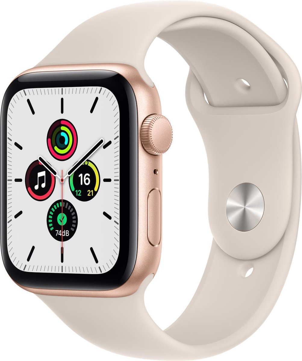 Afbeelding 3 van Apple Watch SE 2021 - Smartwatch dames en heren - 44mm - Roségoud