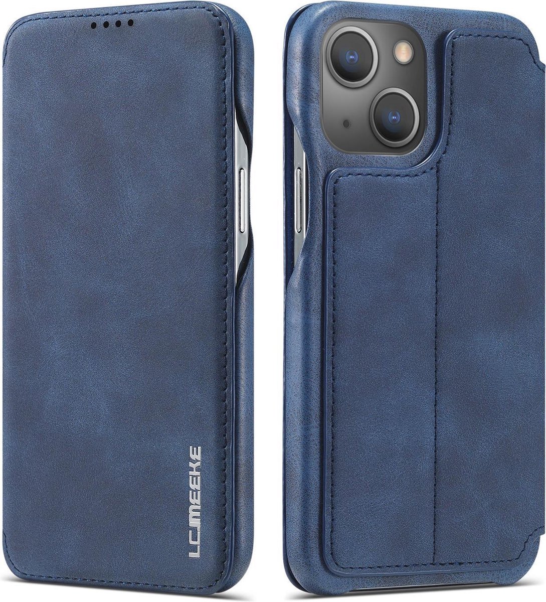 Luxe Telefoonhoesje voor Apple iPhone 13 | Hoogwaardig Leren Bookcase | Luxe Uitstraling | Flip Case | Portemonnee | Blauw