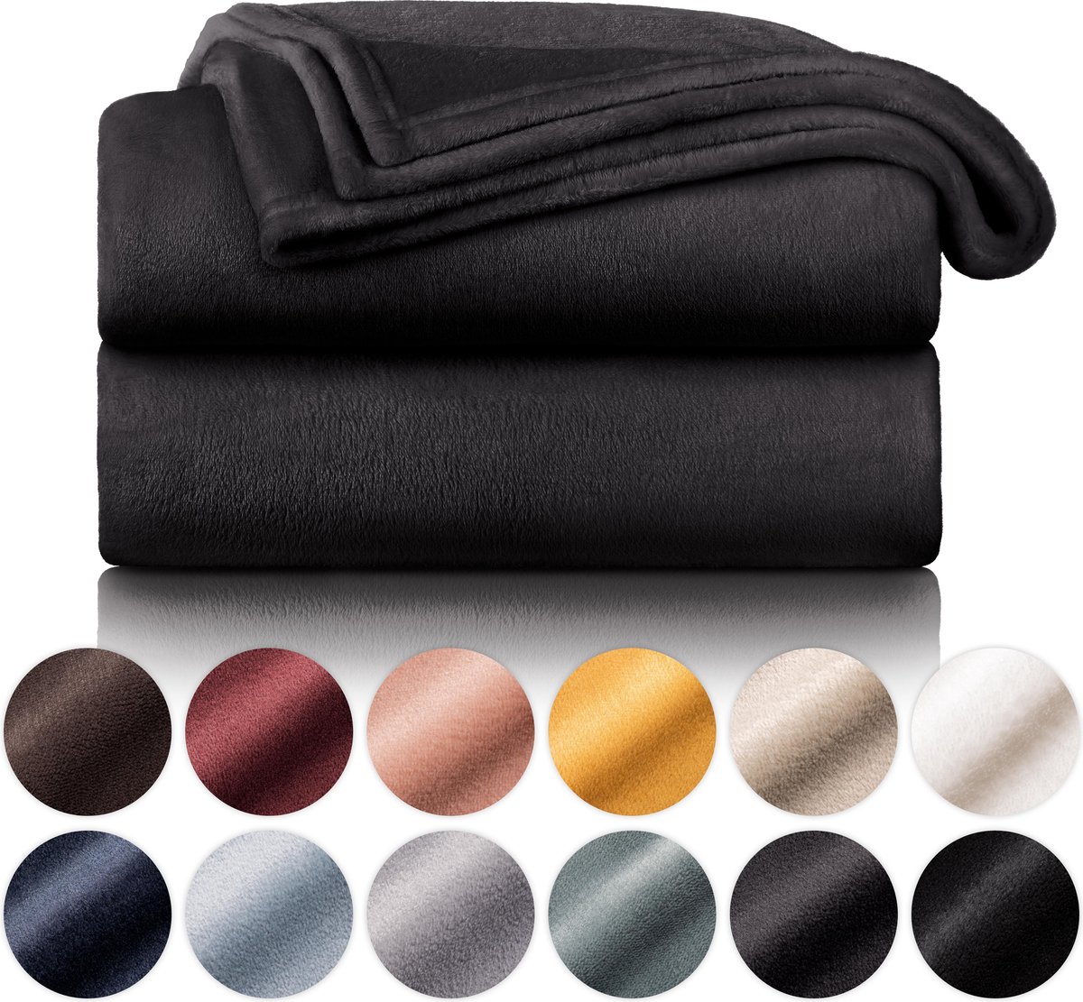 Blumtal Fleece Deken - Super Zacht Fleece Plaid 220x240 cm - Antraciet