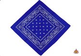 Bandana - Blauw  - Paisley - 100% Katoen - Haarband - Accessoire - Festival - Carnaval - Boeren -zakdoek