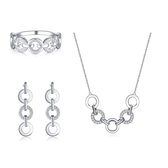 Di Lusso - Set Guéret - Cubic Zirkonia - Zilver 925 - Dames - 17.00 mm