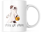 Halloween Mok: Trick or Treat - Ghost | Halloween Decoratie | Grappige Cadeaus | Koffiemok | Koffiebeker | Theemok | Theebeker