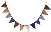 Stoer - Sober - Vintage Vlaggenlijn / Guirlande - Slinger / Banner van Vilt / Stof - Wasbaar | Effen - Bruin - Beige - Blauw - Grijs | Vlag Kinderkamer jongen - meisje | Huwelijk - Feest - Verjaardag - Bruiloft - Birthday - Decoratie
