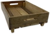 Dienblad | Luxe houten dienblad op pootjes van WDMT™ | 45 x 31 x 14 cm | Elegant houten dienblad voorzien van stijlvolle staanders | Extra stevig en bewerkt hout | Bruin