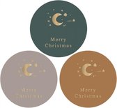 Sluitzegel XXL Merry Christmas  -  Goud Glans - Kerst - Christmas| Bruin – Rose – Groen | Envelop sticker – Bedankje | Cadeau – Gift – Cadeauzakje | Traktatie | DH Collection