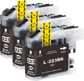 MediaHolland® Huismerk Cartridges LC223BK LC223 Zwart Multipack 3 stuks
