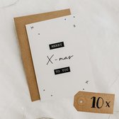 10x hippe kerstkaarten (A6 formaat) - kerst kaarten om te versturen - kaartenset - kaartjes blanco - kaartjes met tekst - luxe kerstkaarten - feestdagenkaarten - kerstkaart - wenskaarten