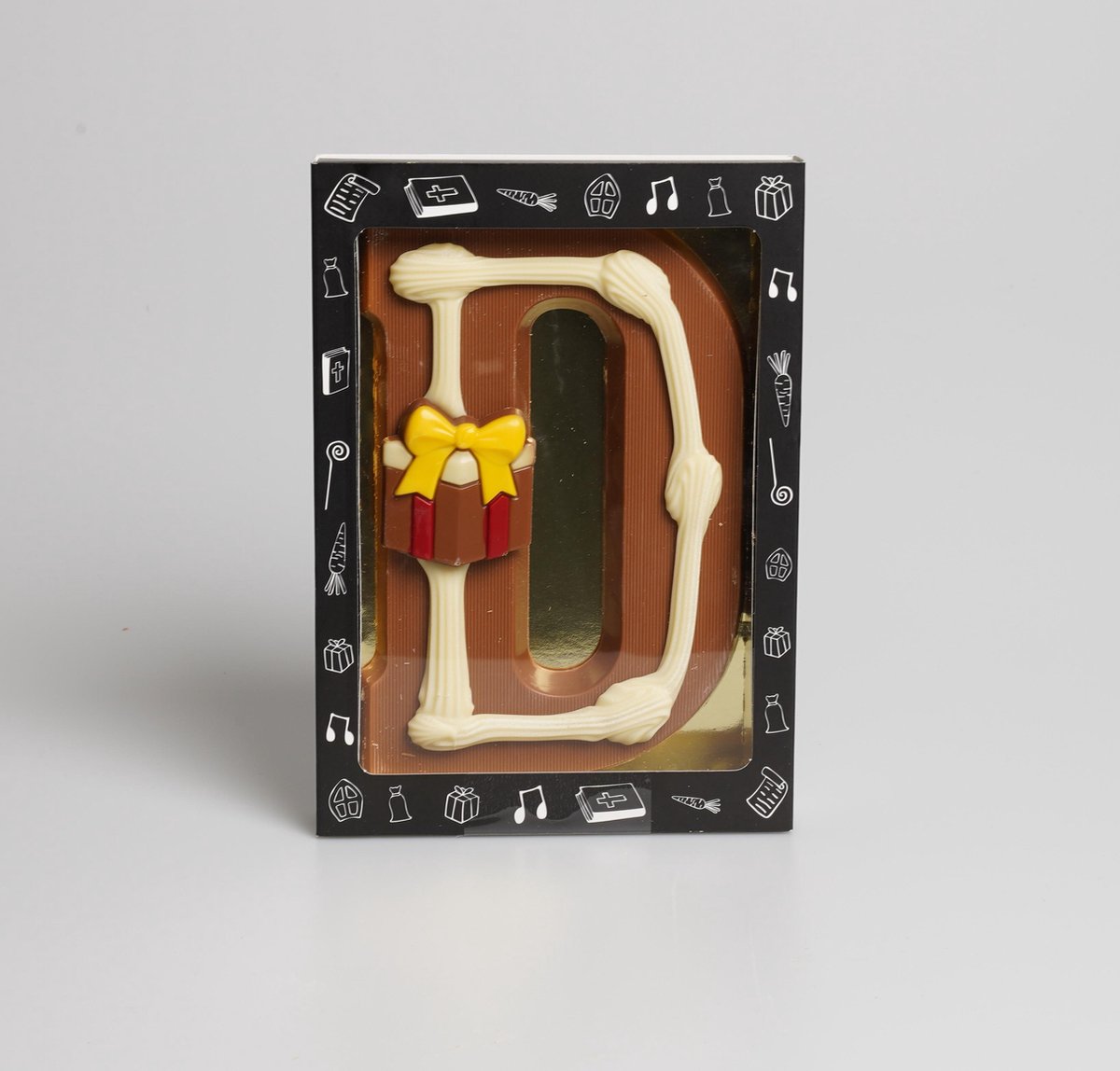 Luxe Gedecoreerde Melk Chocolade Letter D - 6 x 240 Gram