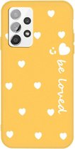 Gele softcase 'be loved' voor Samsung A32 5G