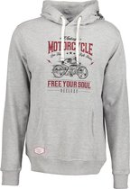 DEELUXE Sweatshirt met capuchon en motorprint WILDLIFE Light Grey Mel