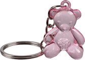sleutelhanger Beer 3,5 x 2,5 cm roze