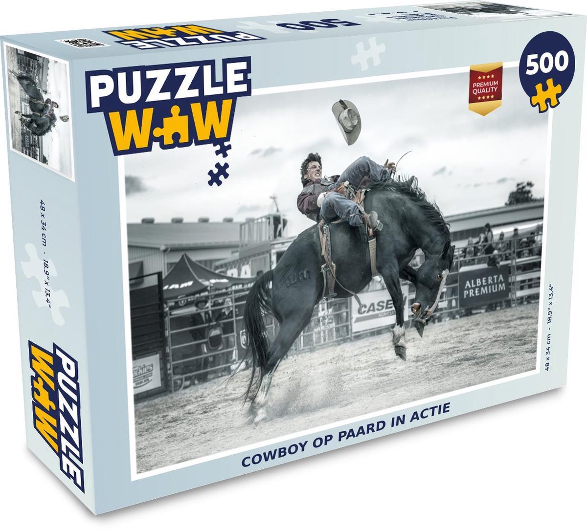 Afbeelding van product PuzzleWow  Puzzel Paard - Cowboy - Zand - Legpuzzel - Puzzel 500 stukjes