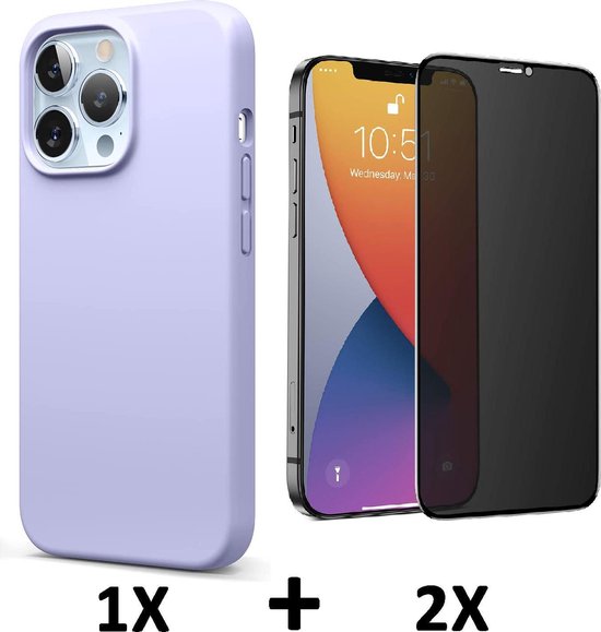 Coque Apple iPhone 13 Pro Max Violet et 2 pièces de protection d