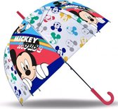 paraplu Mickey Mouse junior 45 cm PVC wit/blauw/rood