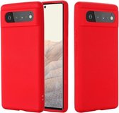 Voor Google Pixel 6 Pure Color vloeibare siliconen schokbestendige volledige dekking (rood)