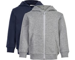 Minymo Sweatvest Junior Katoen Grijs/navy 2 Stuks Mt 104