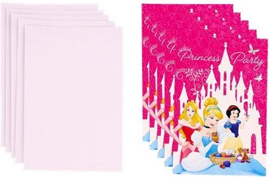 Uitnodiging Kinderfeestje Disney Prinsessen - 5 stuks - Meisjes -  Sneeuwwitje -... | bol