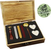 Wax stempel zegel set sealing wax kerstkaarten maken - met cadeauverpakking - best wishes