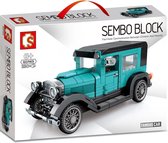 Sembo 607401 - Oldtimer Turkoois-Zwart - 325 onderdelen - Compatibel met grote merken - Bouwdoos