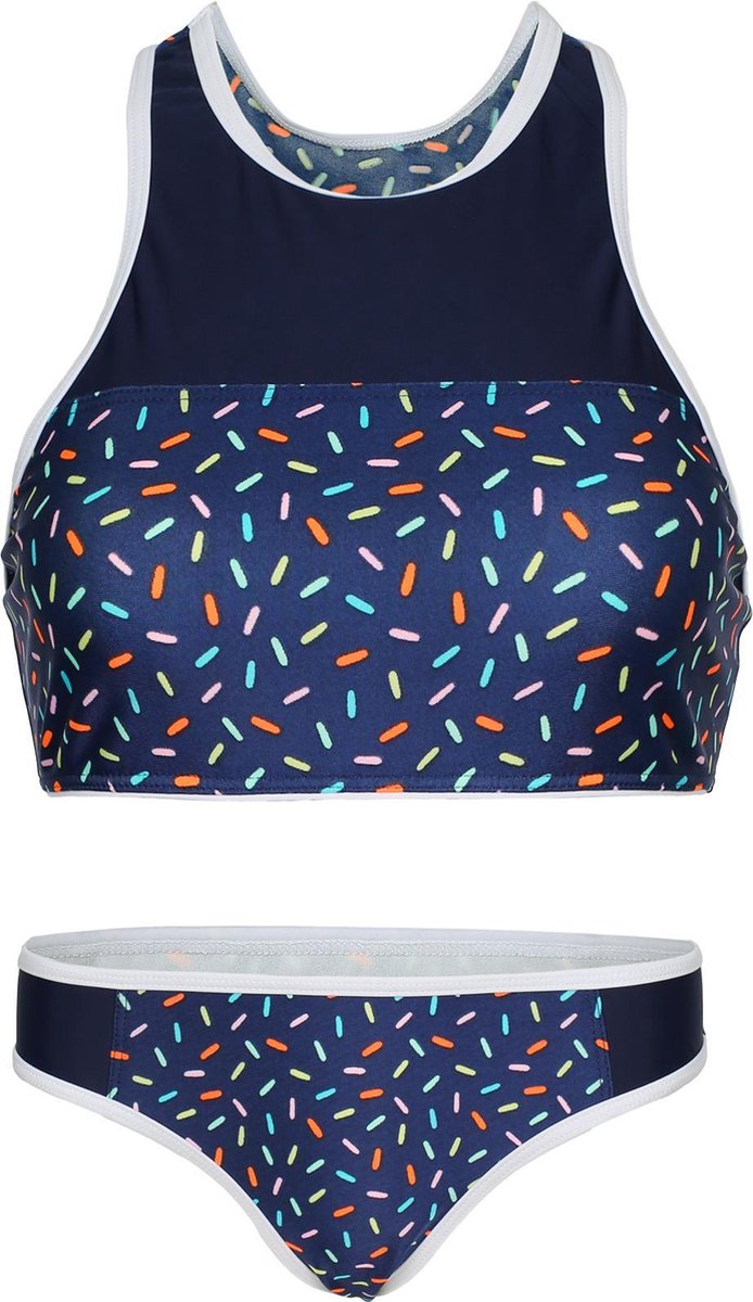 La V Bikini sport retro - Multi color stippen 152-158 (Valt klein)