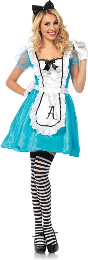 Wonderland - Alice In Wonderland Kostuum - Classic - Vrouw blauw,wit / beige -... | bol.com