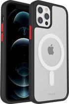 IYUPP Bumper met Magsafe geschikt voor Apple iPhone 12 / 12 Pro Hoesje Zwart x Transparant - Shockproof