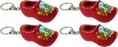 Set van 8x stuks sleutelhanger klompje rood - Hollandse klompen - mini formaat souveniers