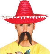 2x stuks rode sombrero/Mexicaanse hoed 45 cm - Mexico thema verkleedkleding voor volwassenen