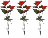 20x stuks rode Kerstster bloemen 66 cm