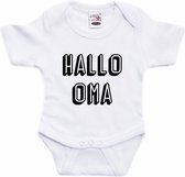 Hallo oma tekst baby rompertje wit jongens en meisjes - Kraamcadeau - Babykleding 80 (9-12 maanden)