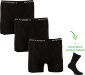 Bamboo Boxershort- Bamboo Onderbroeken - Maxx Owen - Super zacht - Antibacterieel - Perfect draagcomfort - 95% Bamboo - 3 stuks - Zwart - M