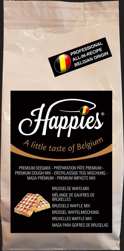 Brusselse wafel - Bakmix - Happies A Little Taste of Belgium - deeg wafels  -... | bol.com