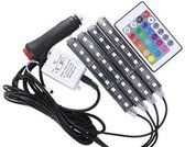 Auto LED RGB Strips - Autoverlichting 12V - LED Strips met Afstandsbediening - Sfeerverlichting Interieur - Gratis Discobal USB - Binnenverlichting Auto -
