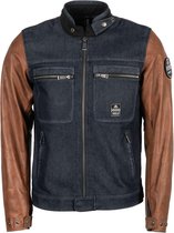 Helstons Winston Canvas Cotton Leather Blue Brown Jacket - Maat XXL - Jas